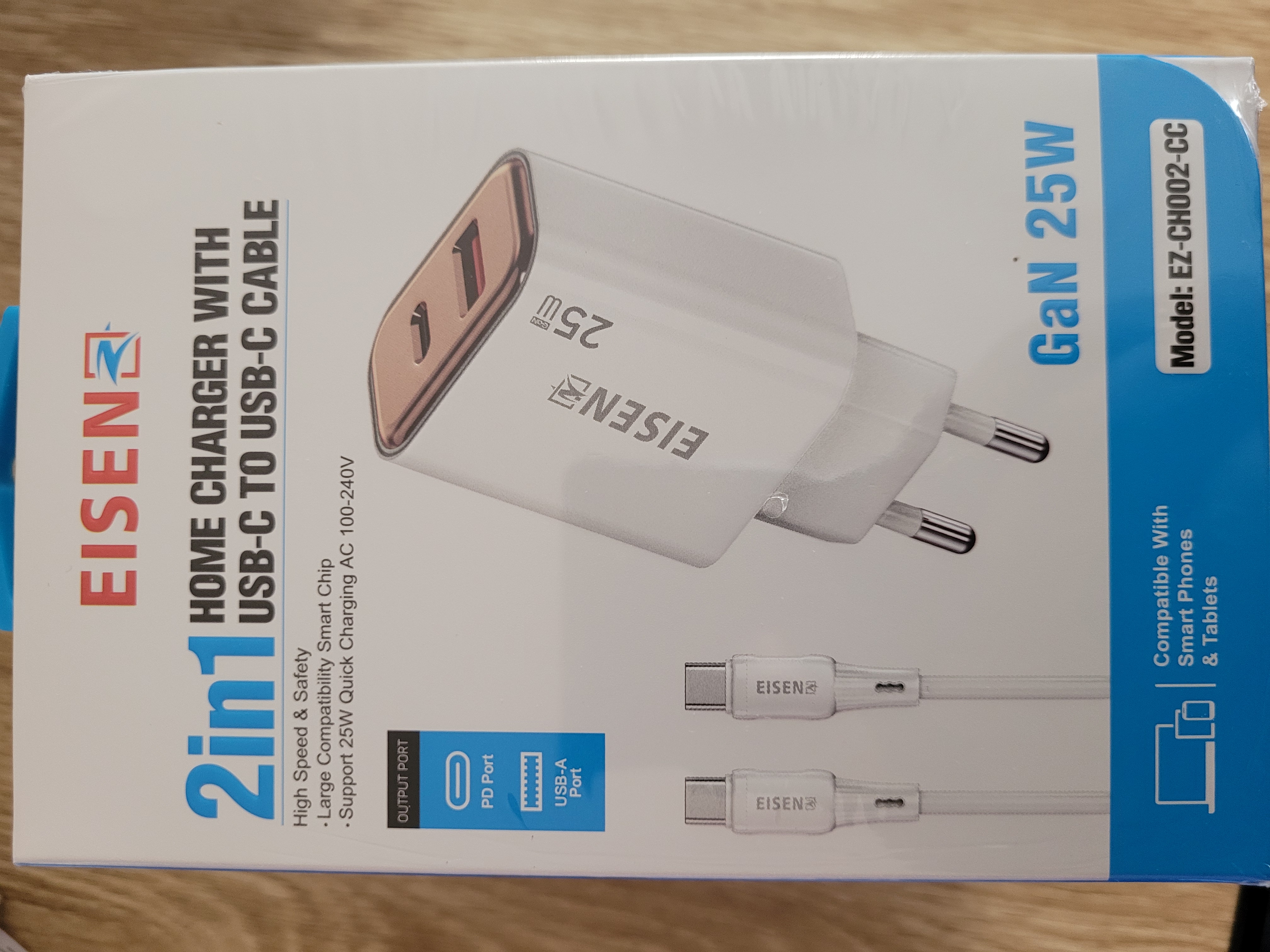 Eisen 2in1 kit chargeur GaN 25w ez-ch002-cc