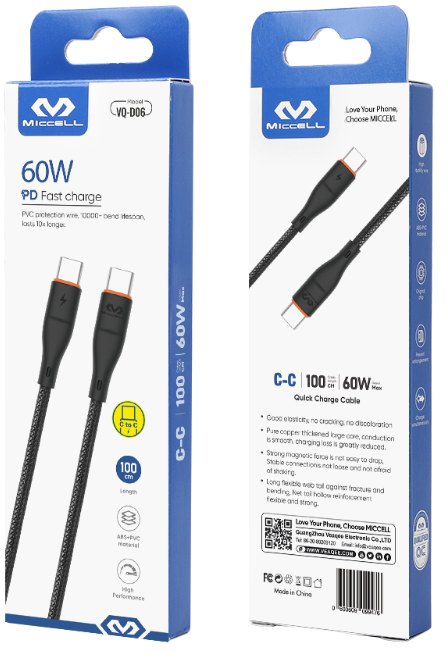 Miccell Type C To Type C 1M 60W VQ D06