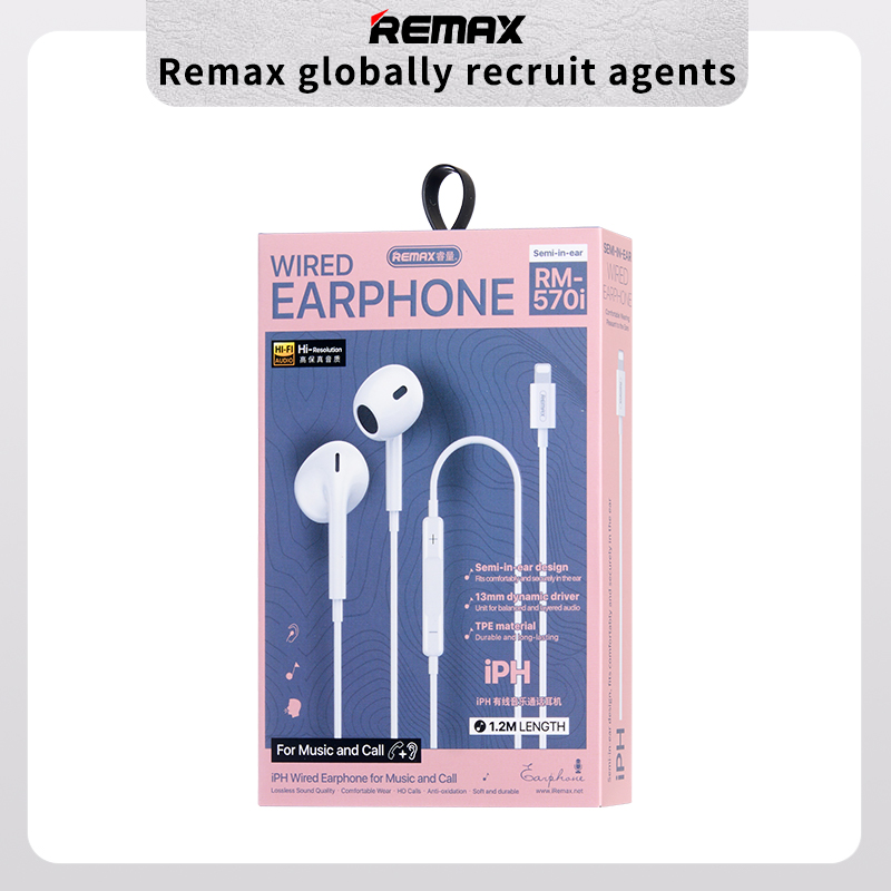 REMAX Wired Earphones Lighting RM-570 White