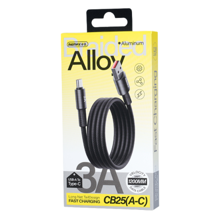 REMAX Velocity Fast charging aluminum alloy braided data cable 1,2M  (A-C)